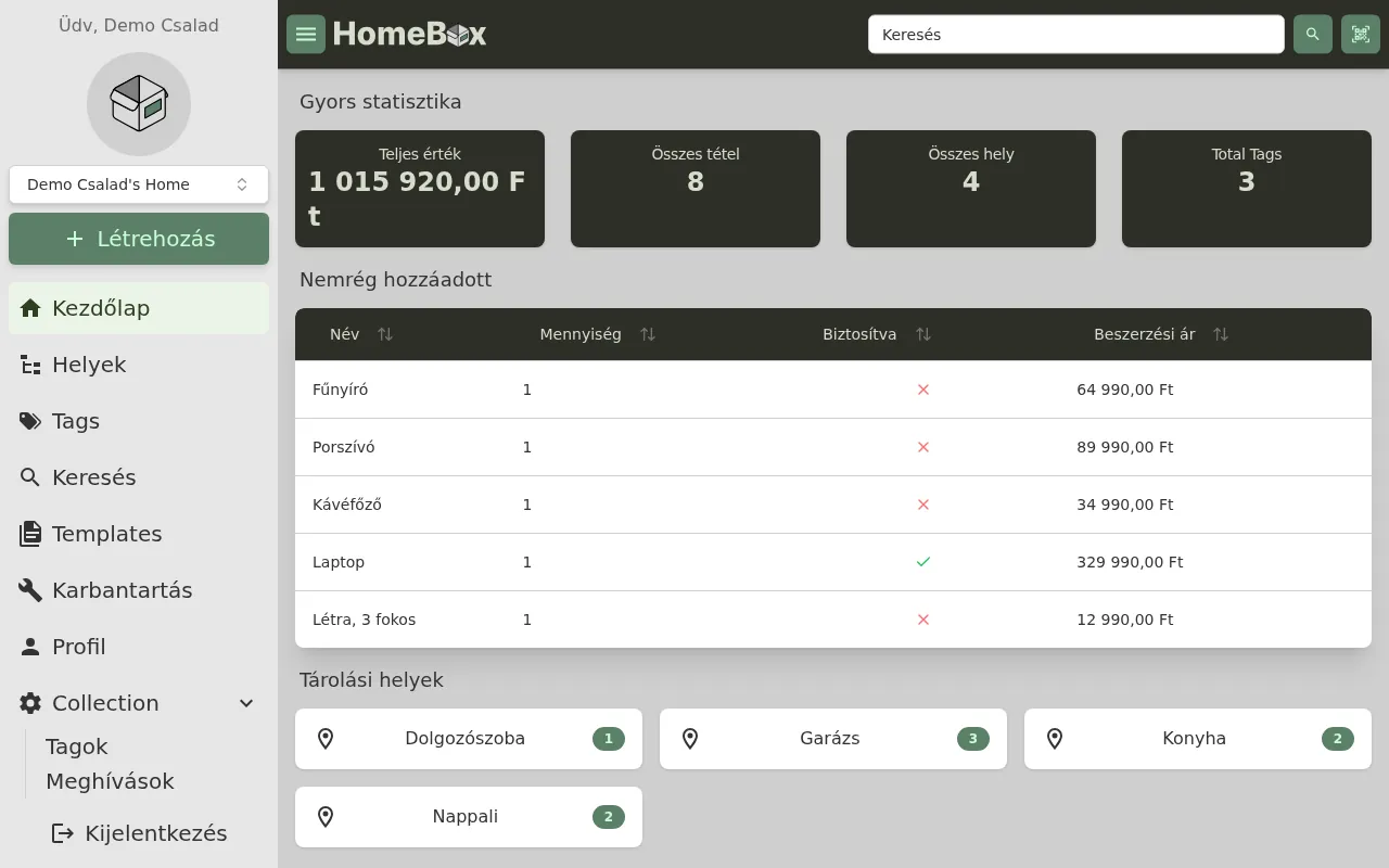 Homebox screenshot